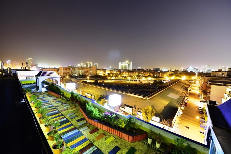 Patio, Night, Bird's eye view, Balcony/Terrace, Garden view, River view, Street view
