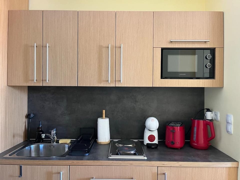 Coffee/tea facilities, Kitchen or kitchenette, stove, toaster