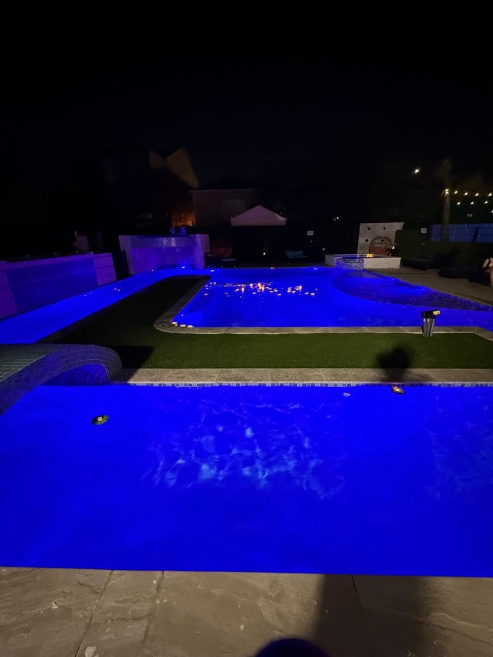Night, Pool view, Swimming pool