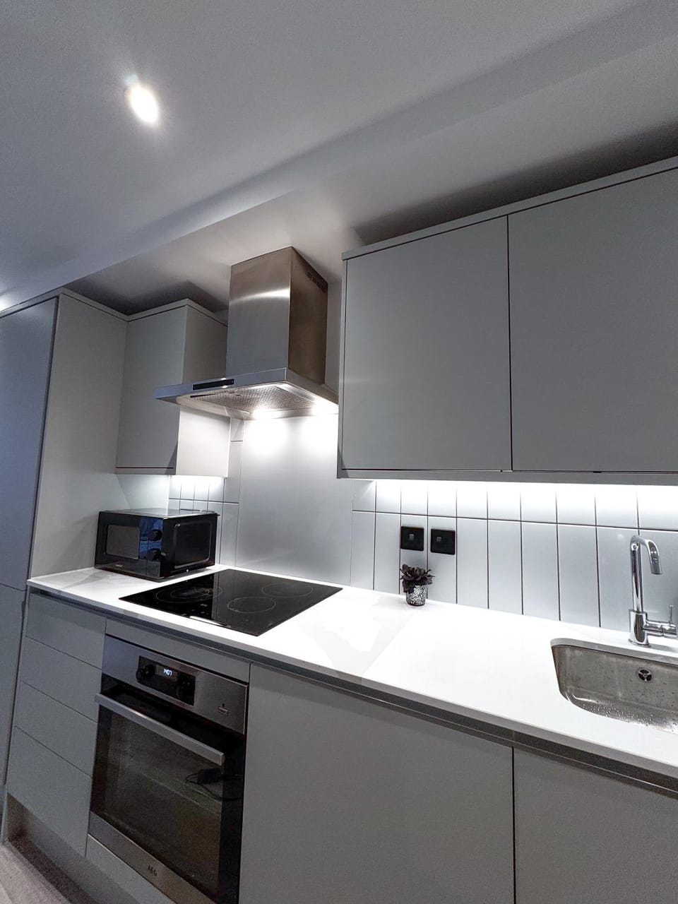Kitchen or kitchenette, dishwasher