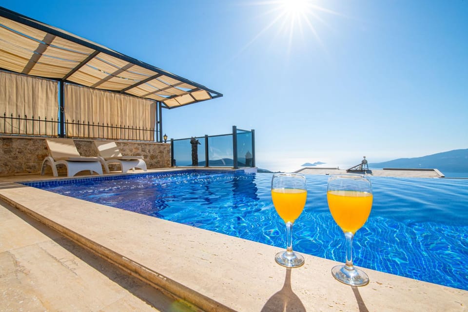 Patio, Day, Natural landscape, Mountain view, Pool view, Sea view, Swimming pool, Drinks, sunbed