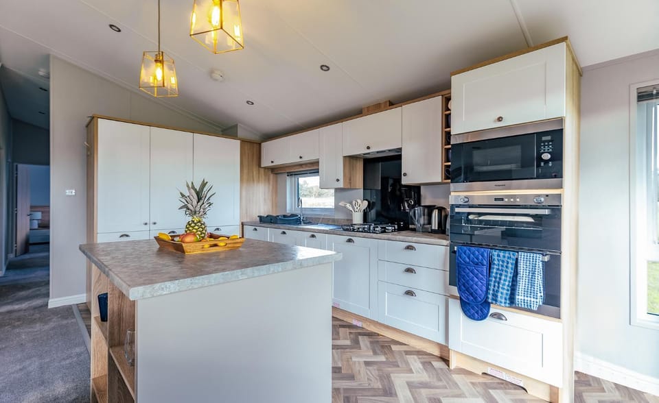 Kitchen or kitchenette, dishwasher, oven, stove