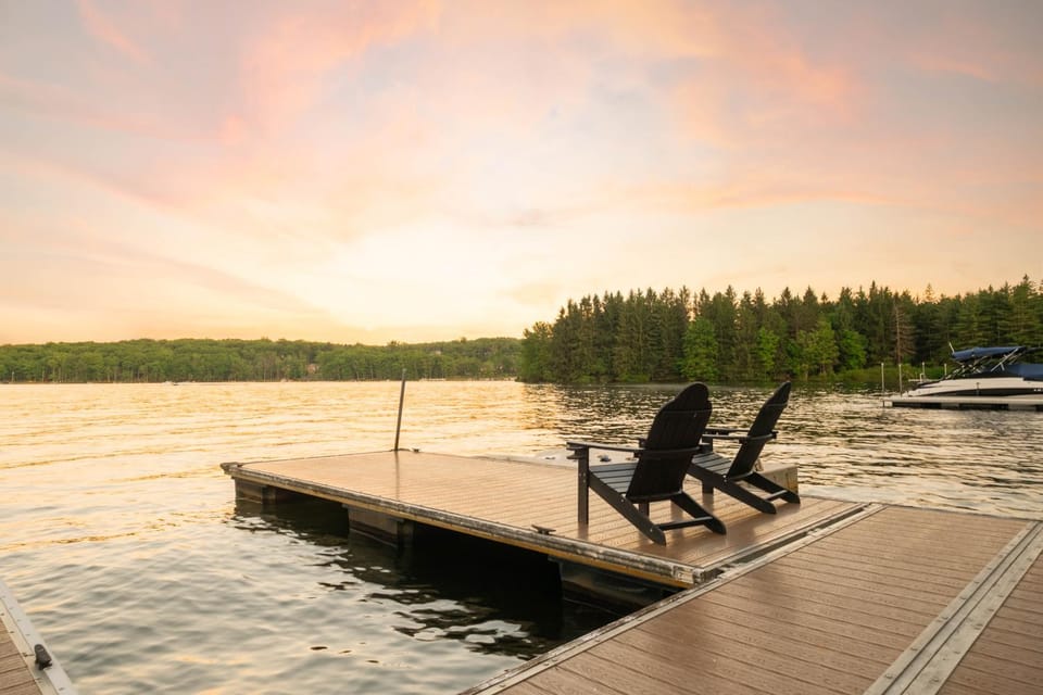 Natural landscape, Garden view, Lake view, Sunset