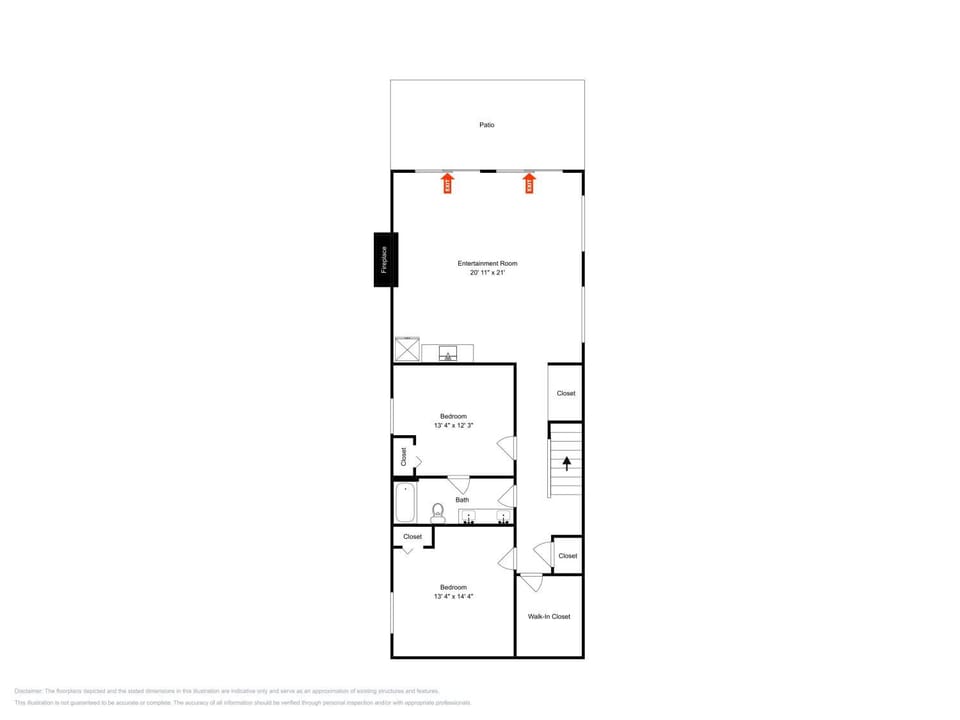 Patio, Floor plan, Bedroom