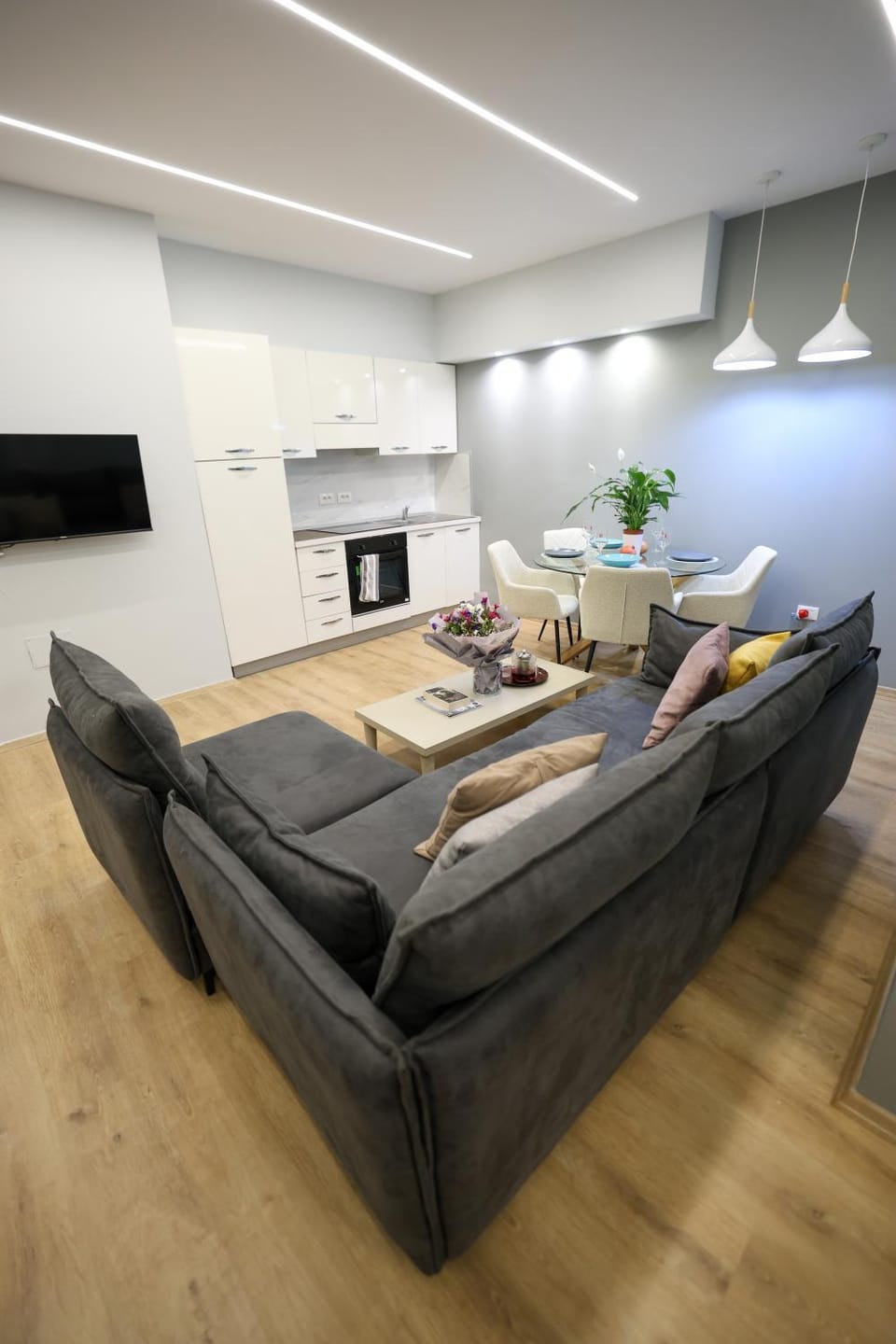 TV and multimedia, Kitchen or kitchenette, Living room, Seating area, Dining area, minibar, stove