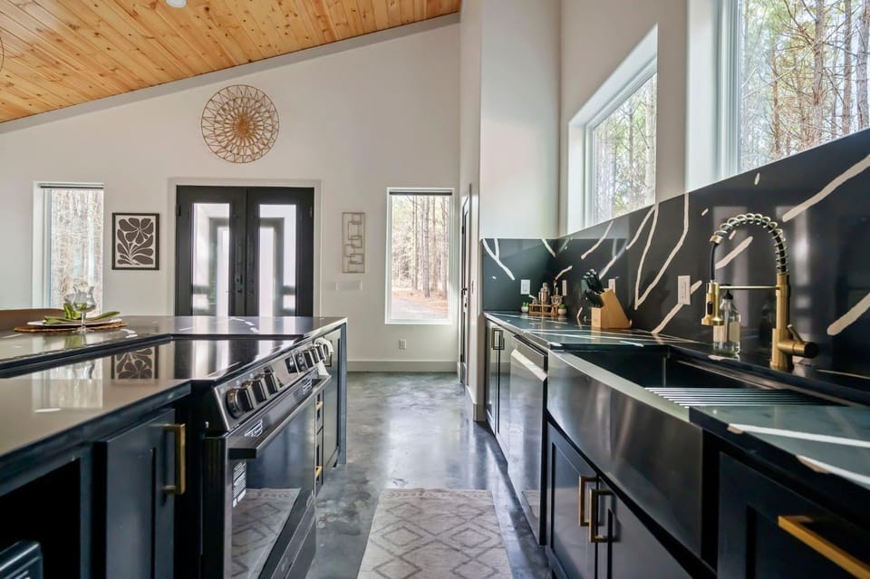 Kitchen or kitchenette, dishwasher, minibar, stove