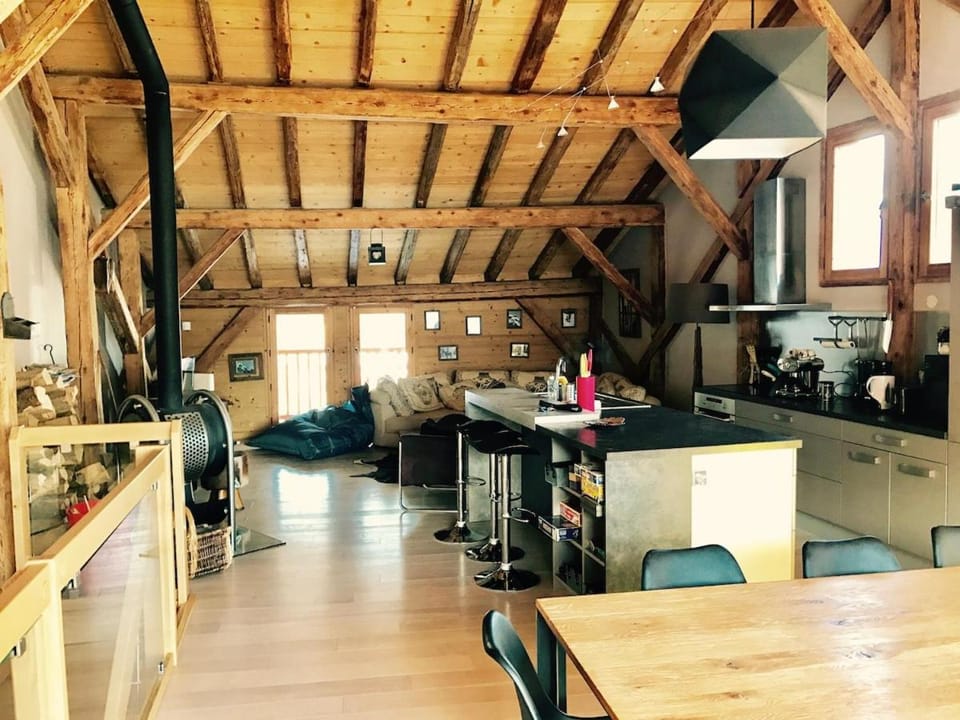 Kitchen or kitchenette, Living room, Dining area