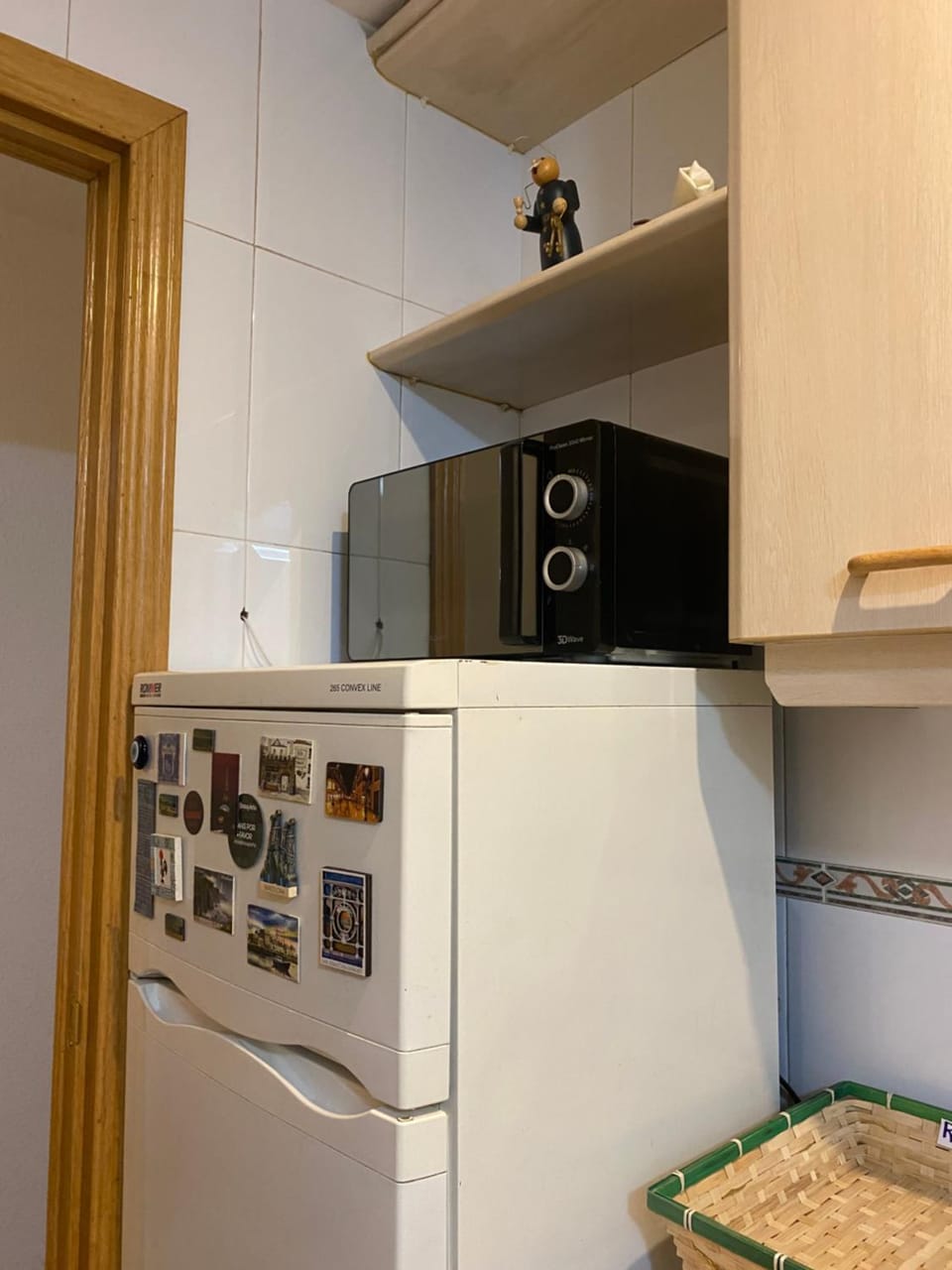 Kitchen or kitchenette, microwave