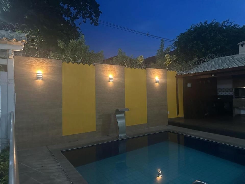 Night, Pool view, Swimming pool, Swimming pool