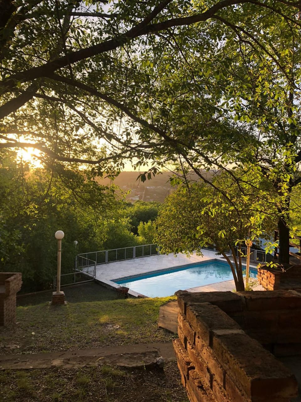 Natural landscape, Garden, Pool view, Swimming pool, Sunset