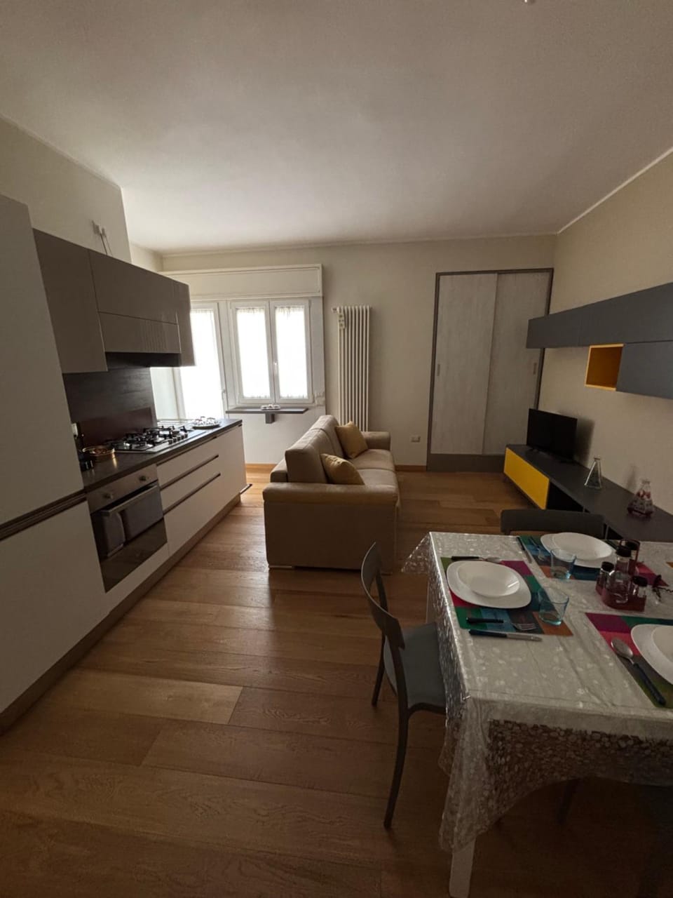 Living room, kitchen