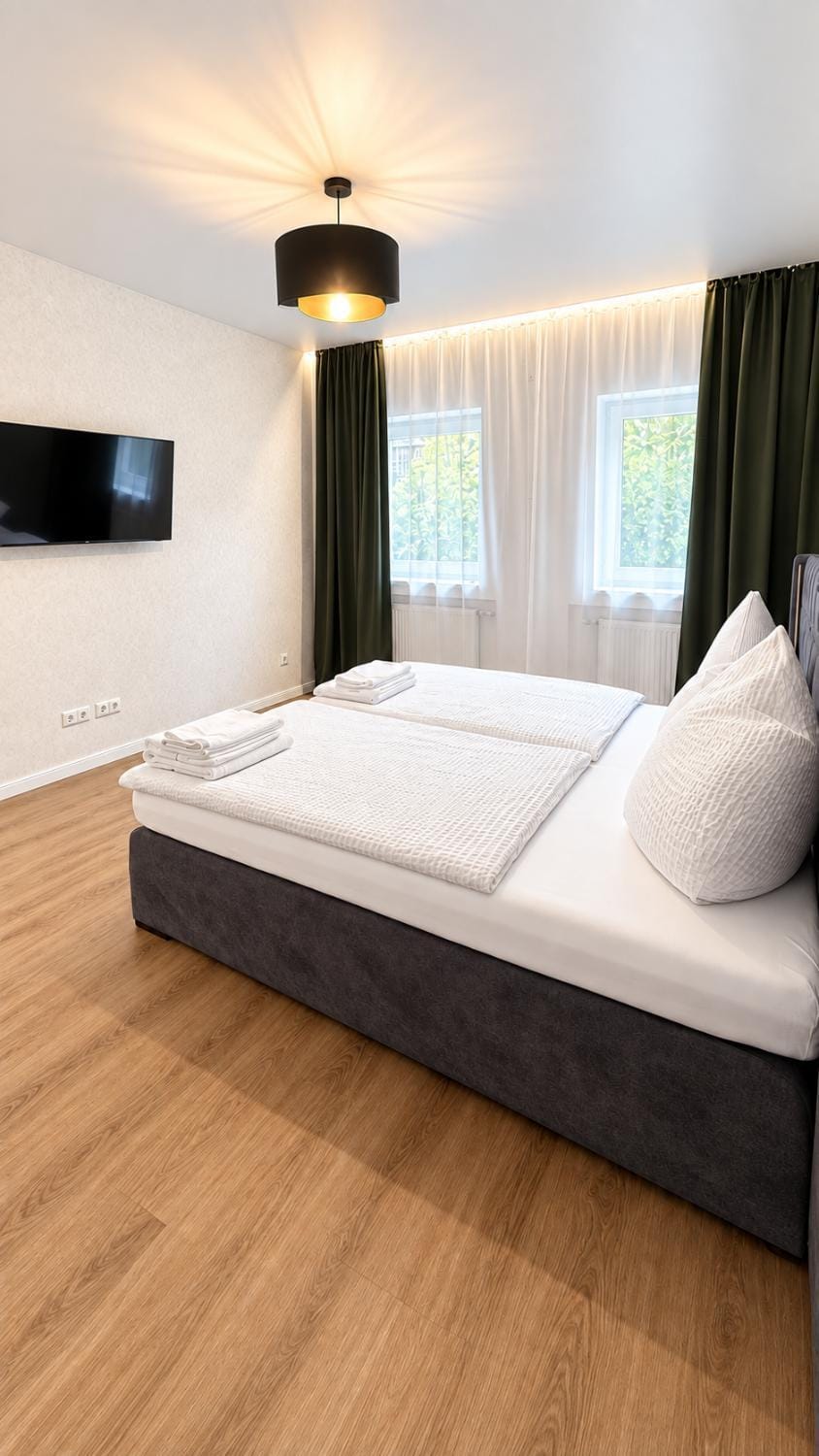 Bed, TV and multimedia, Photo of the whole room, Bedroom