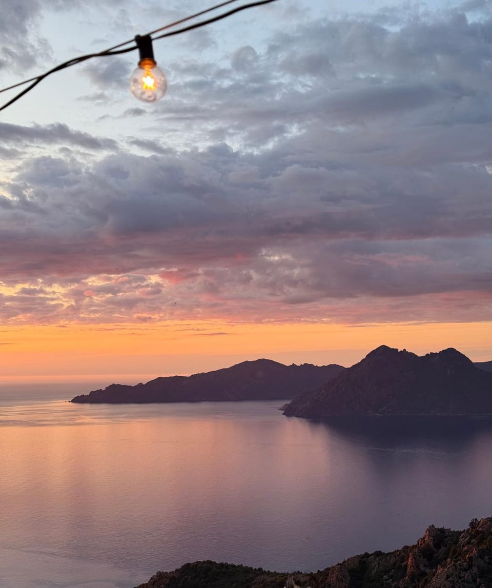 Nearby landmark, Natural landscape, Mountain view, Sea view, Sunset