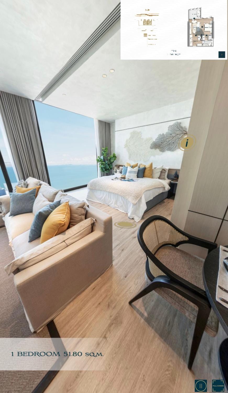 Ultra-Luxury Sea View Suite at AROM Pattaya Apartment in Pattaya City