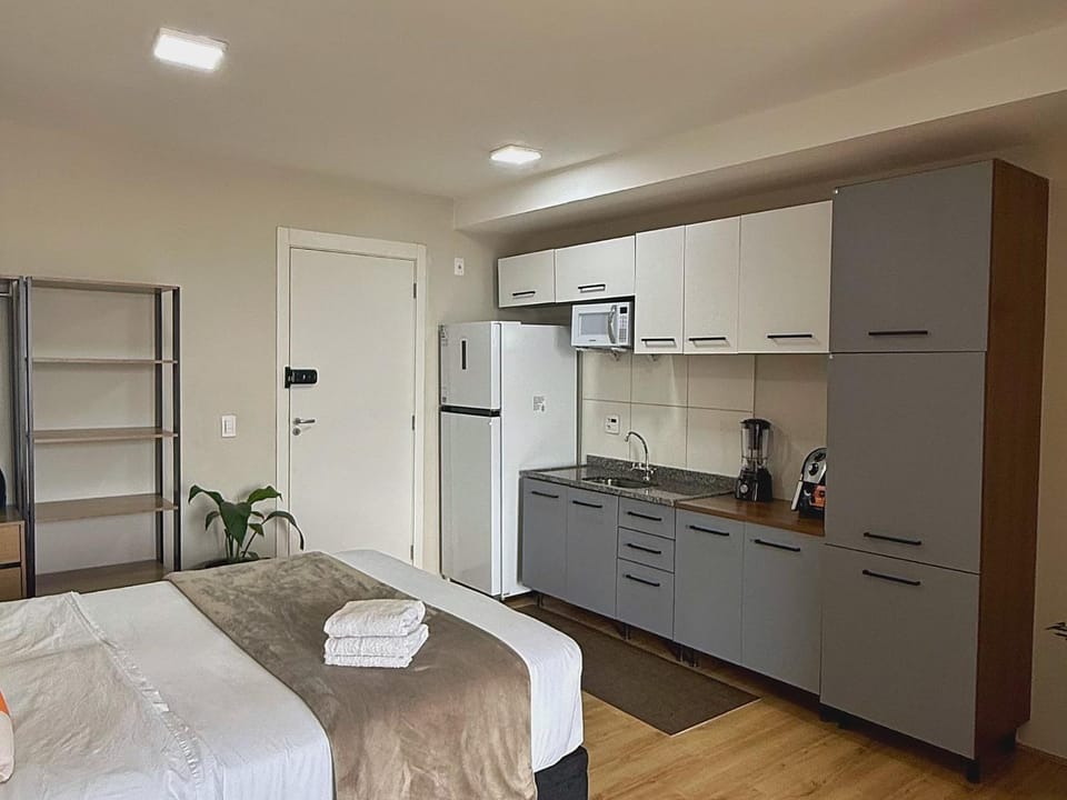 Bed, Kitchen or kitchenette, wardrobe