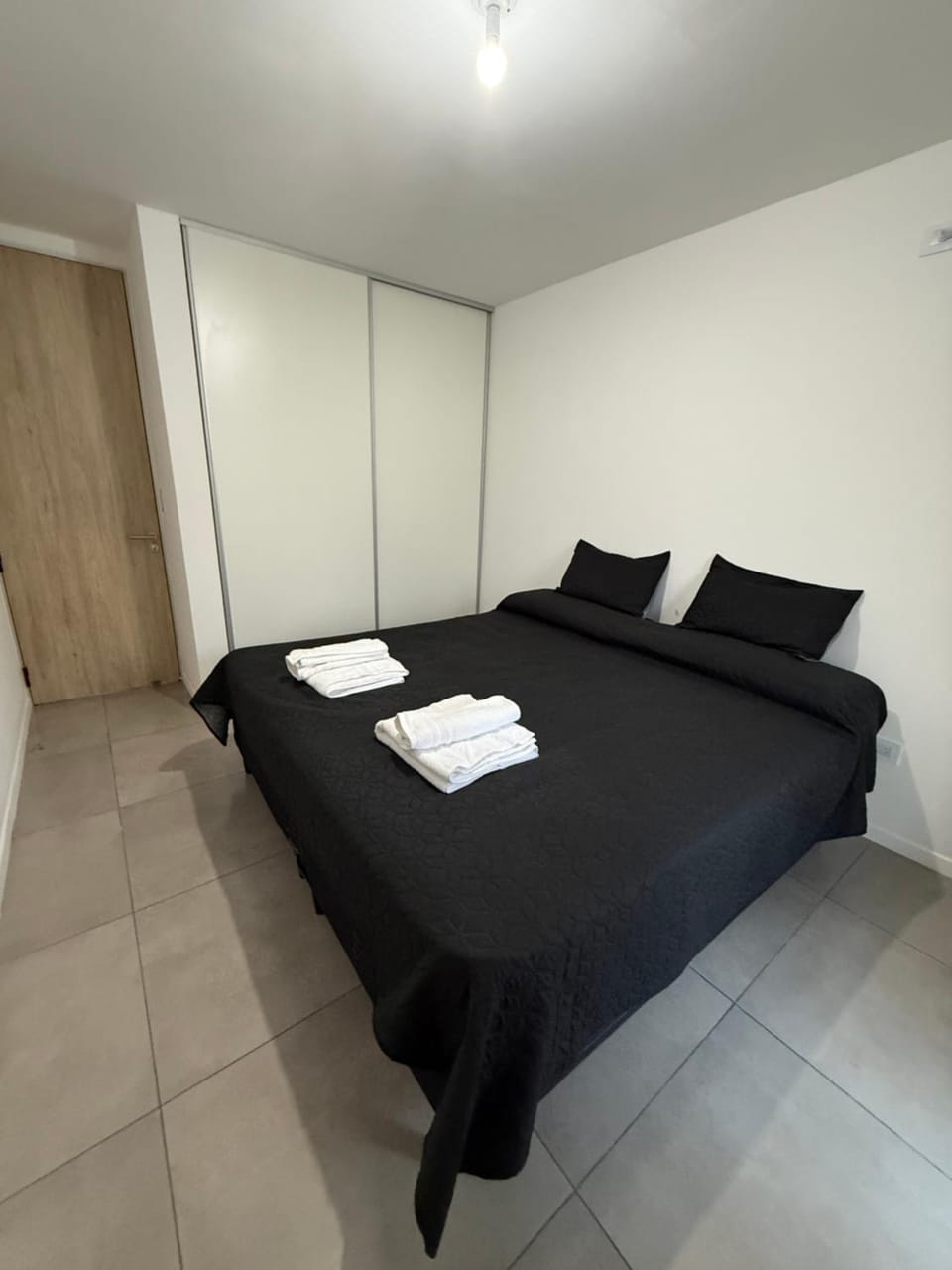 Bed, Bedroom, towels, wardrobe