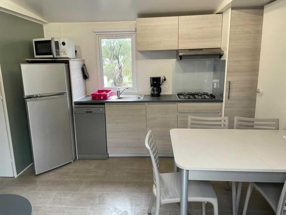 Kitchen or kitchenette, dishwasher, stove