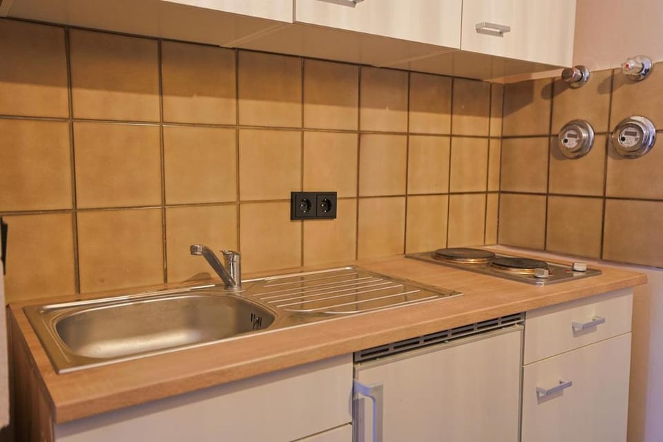 Kitchen or kitchenette, dishwasher, stove