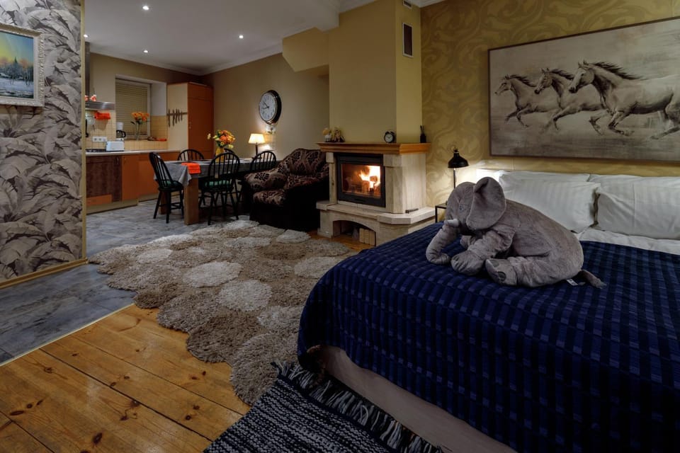 Bed, Kitchen or kitchenette, Living room, Photo of the whole room, Seating area