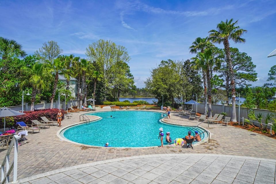 Patio, People, Natural landscape, View (from property/room), Swimming pool, sunbed