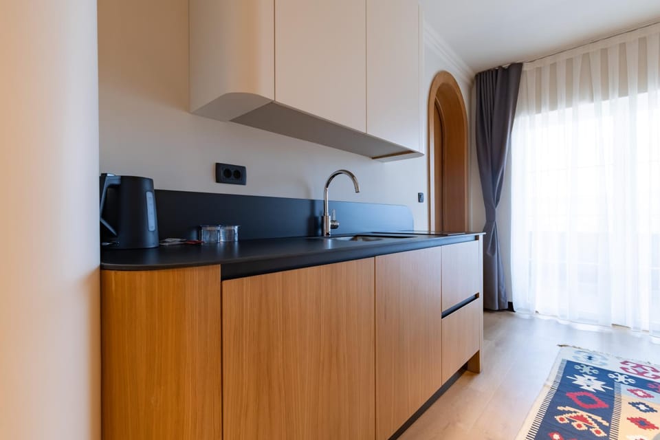 Kitchen or kitchenette, minibar