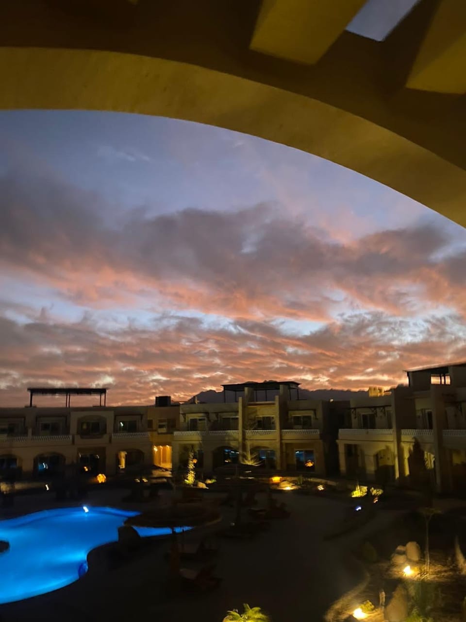 Swimming pool, Sunset