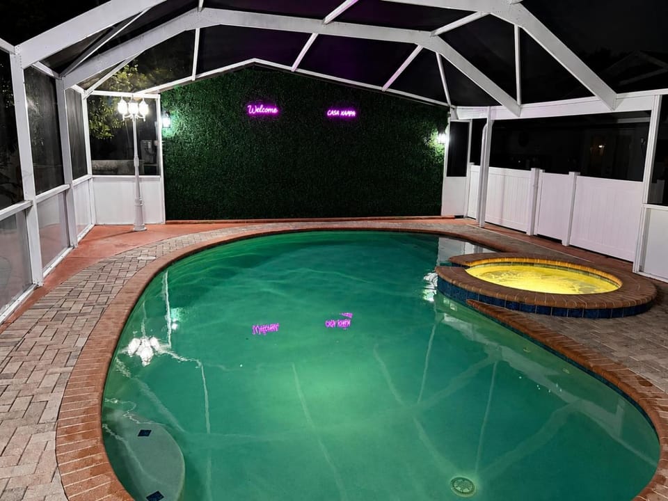 Night, Hot Tub, Pool view, Swimming pool