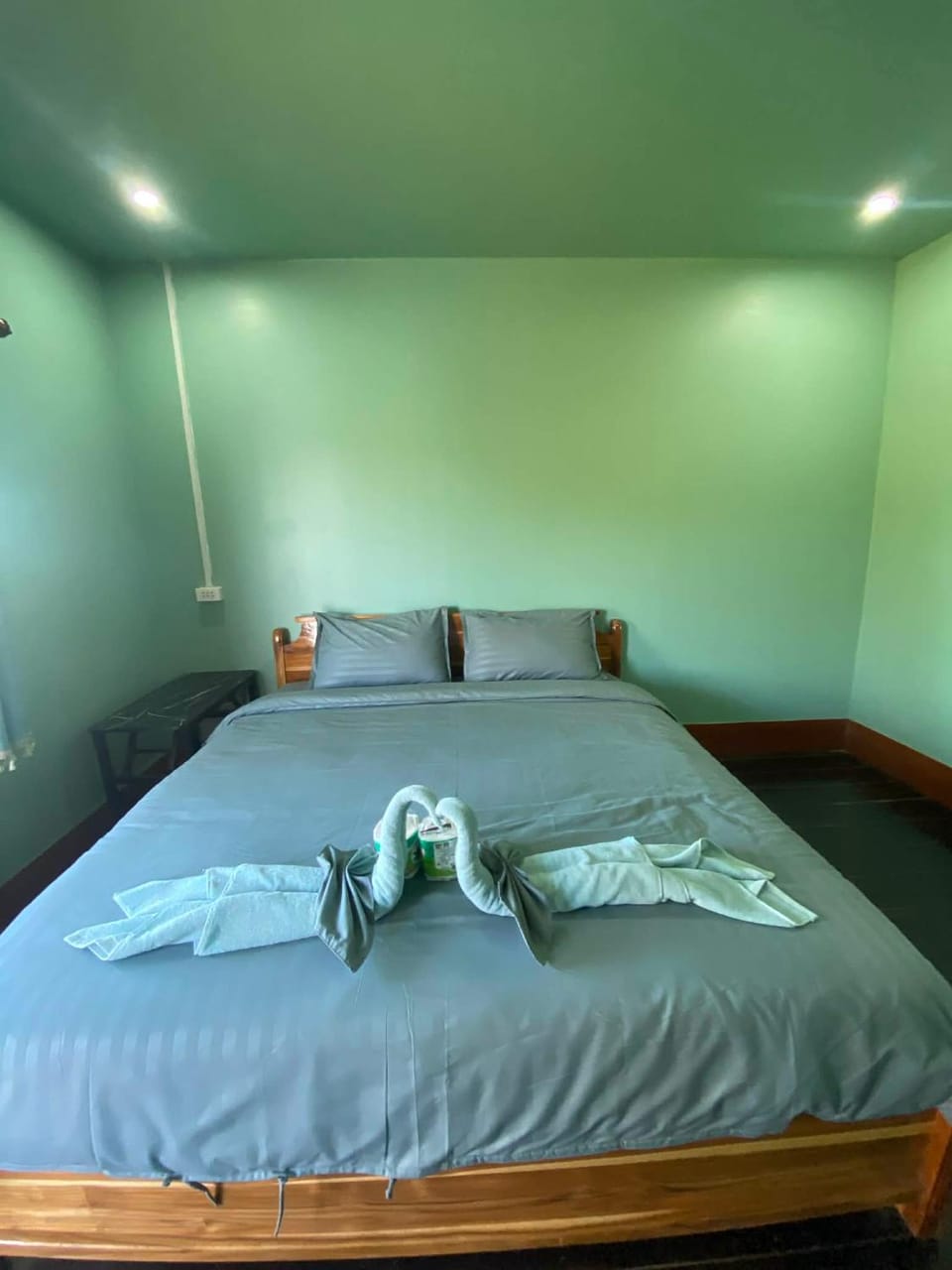 Bed, Photo of the whole room, Bedroom, towels
