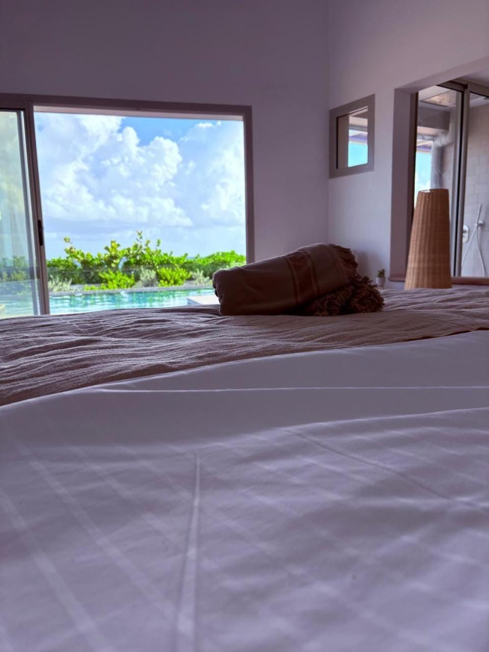 Bedroom, Pool view