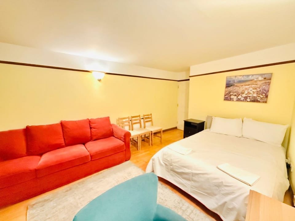Bed, Living room, Photo of the whole room, Seating area, Bedroom