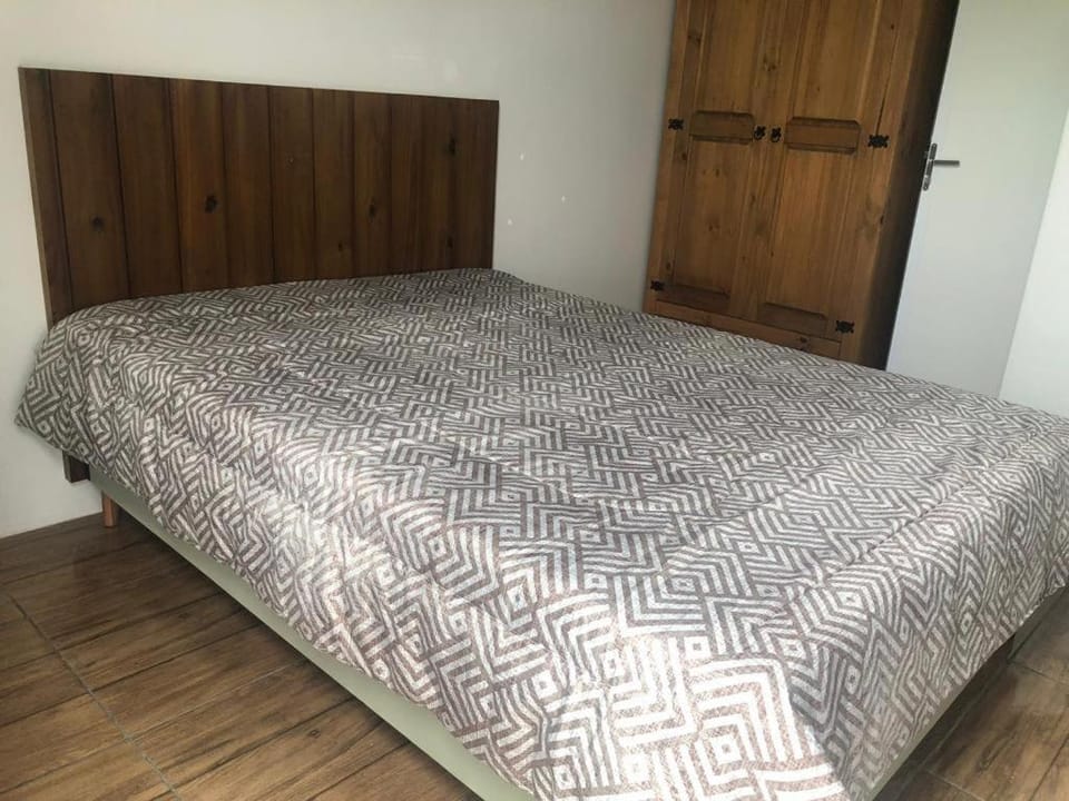 Bed, wardrobe