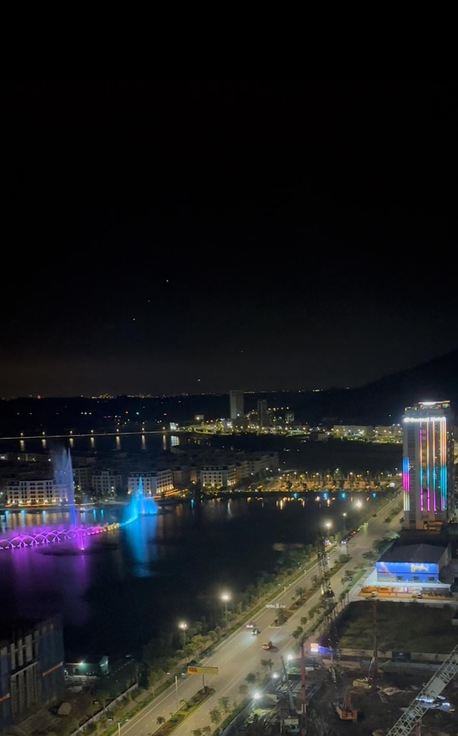 Night, Natural landscape, Bird's eye view, City view, Sea view