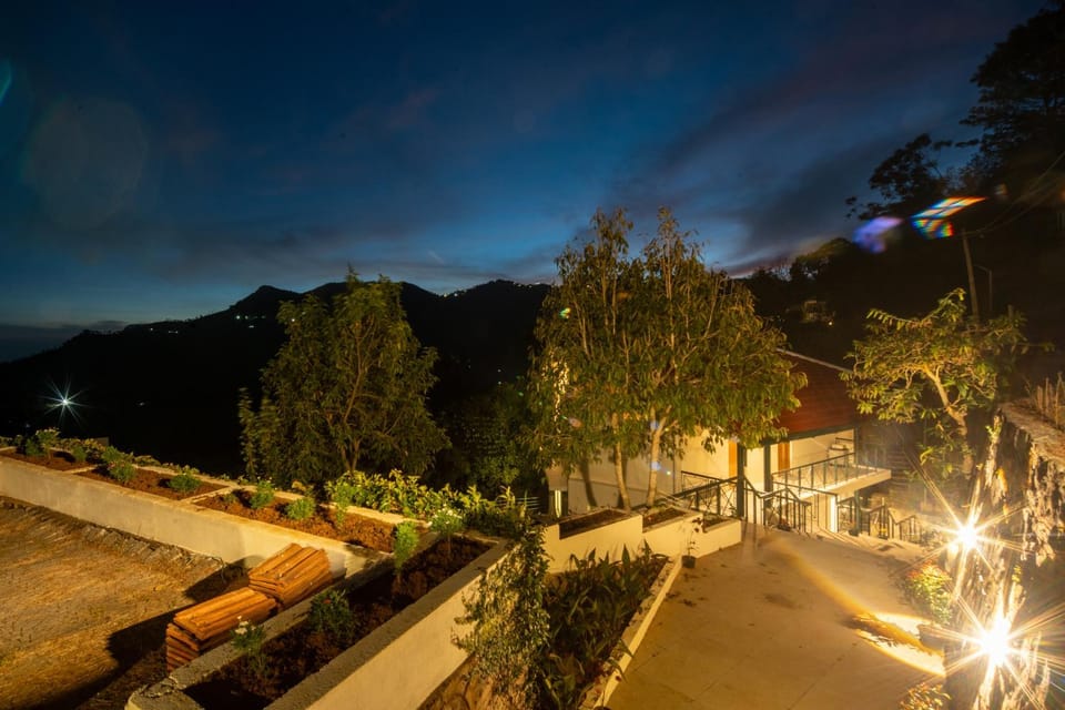 Property building, Night, Natural landscape, Mountain view