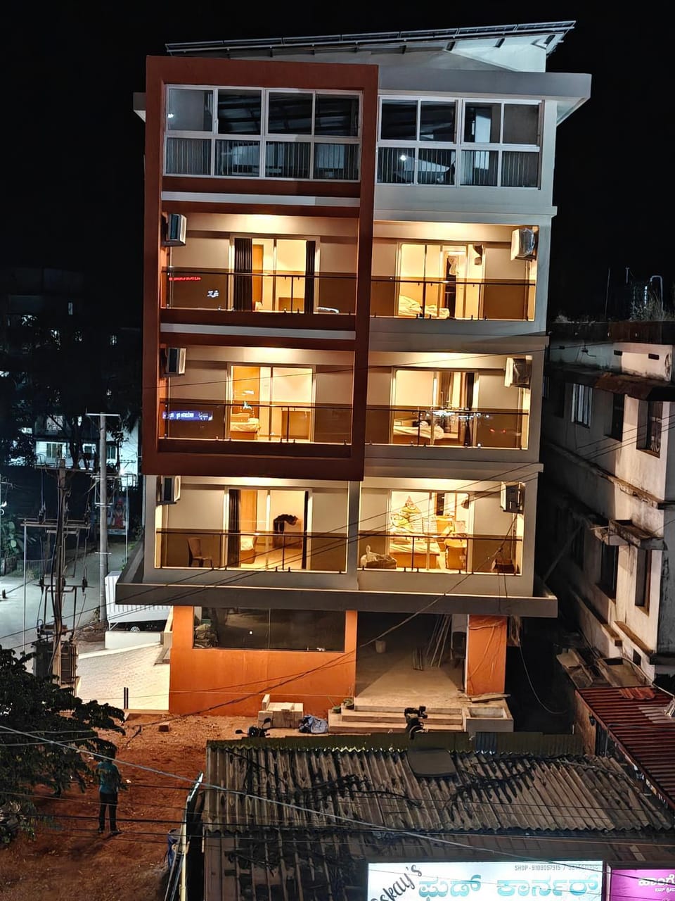 Property building, Night, View (from property/room), Balcony/Terrace