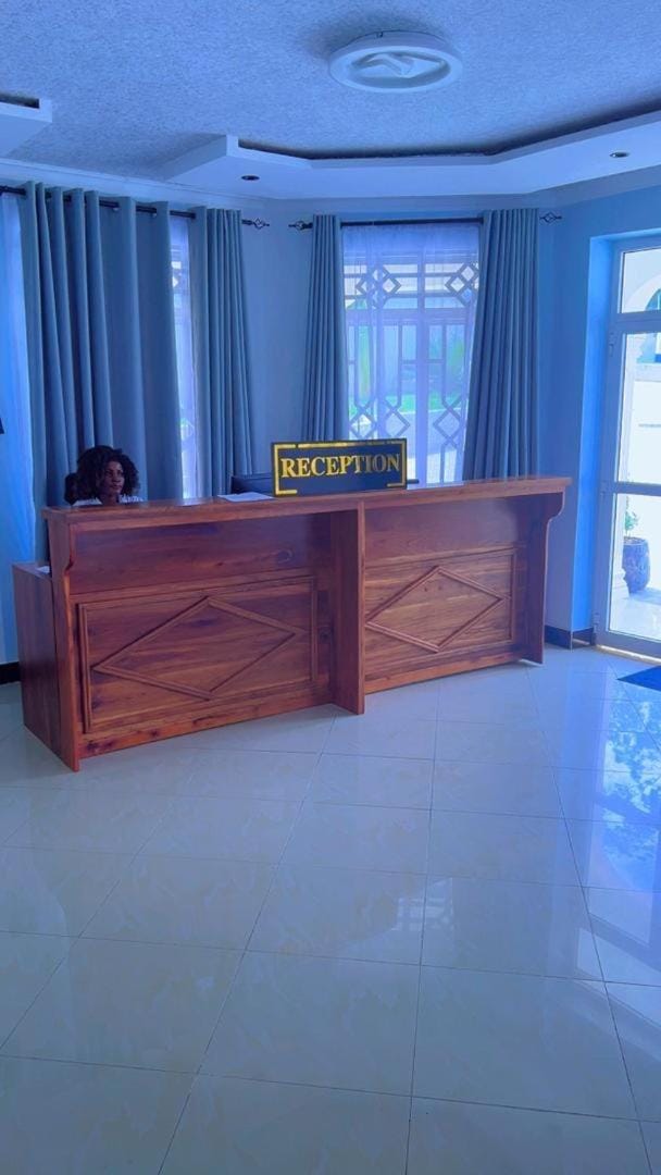 Lobby or reception, Text overlay