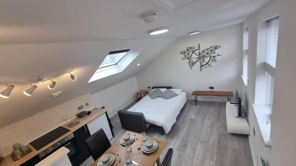 Bed, Living room, Photo of the whole room