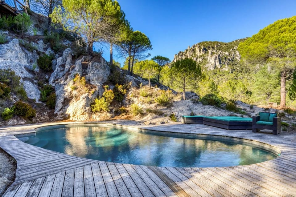 Property building, Living room, Swimming pool