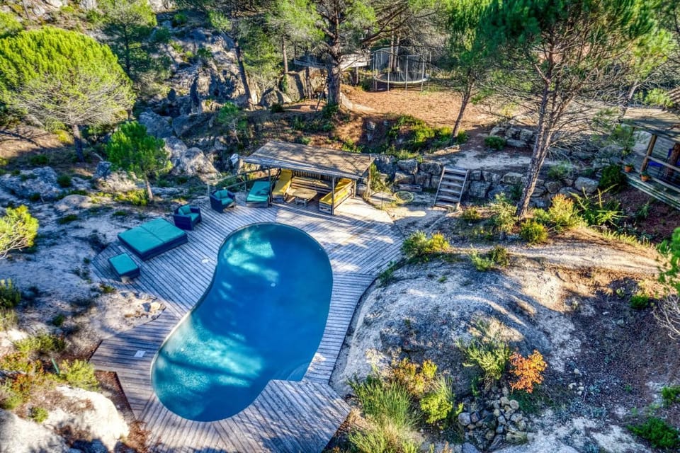 Property building, Living room, Swimming pool