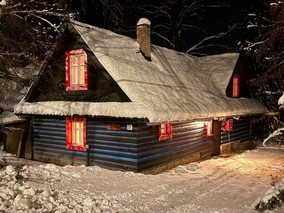 Property building, Night, Winter, Parking