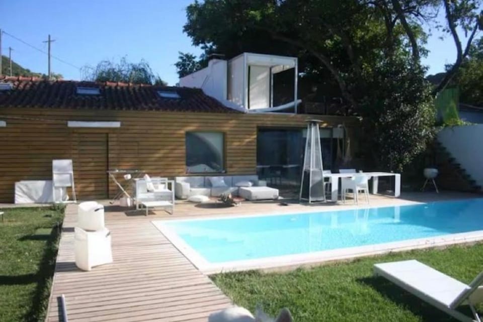 Property building, Living room, Swimming pool