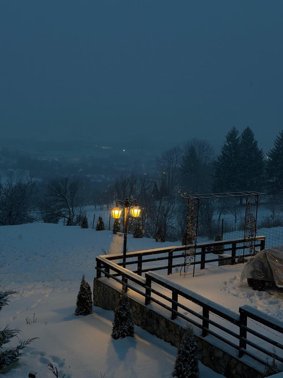 Night, Natural landscape, Winter