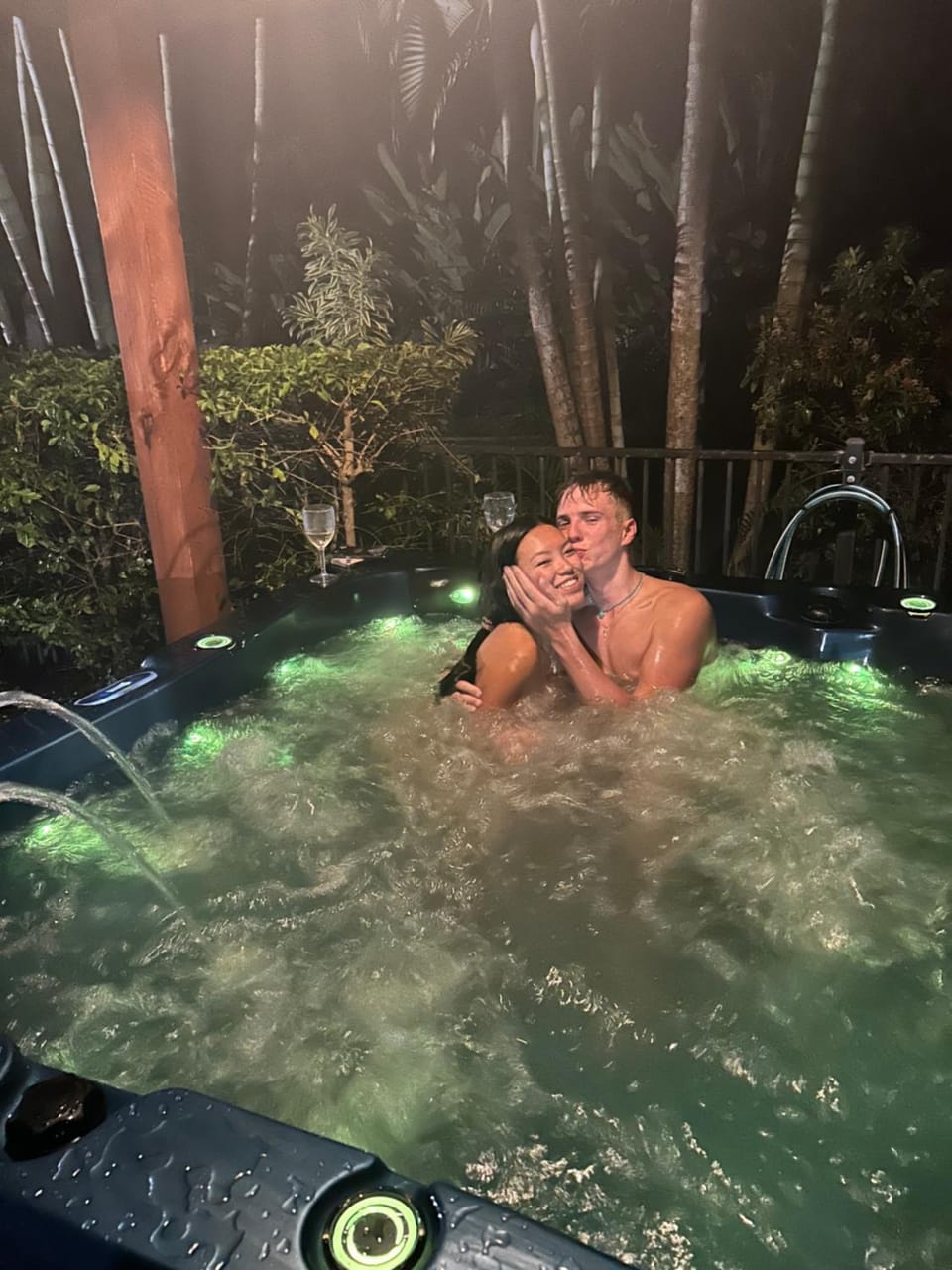 Night, Natural landscape, Hot Tub, group of guests