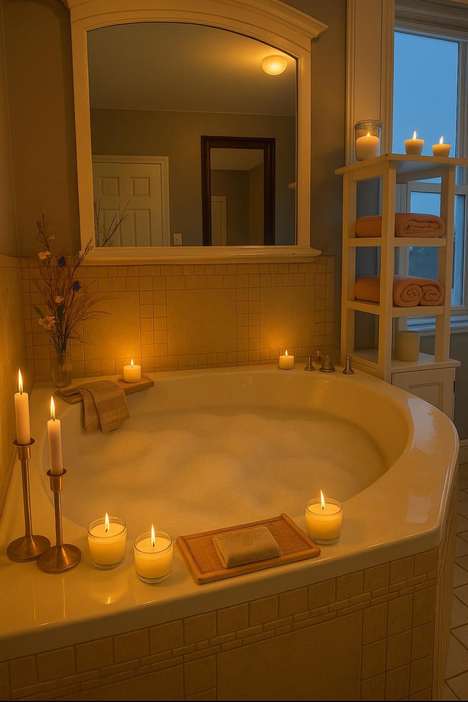 Hot Tub, Bathroom, Bath, towels