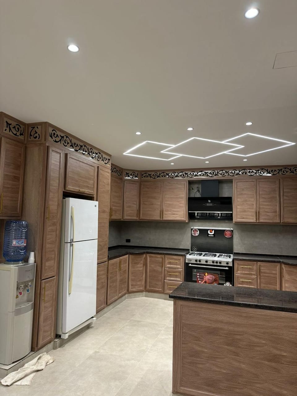 Kitchen or kitchenette, oven, stove