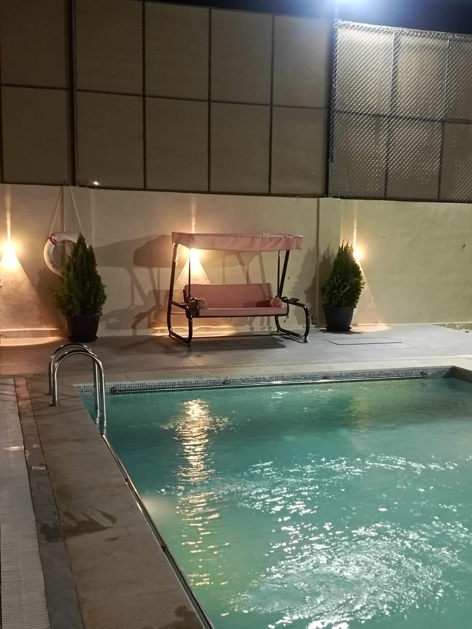 Night, Pool view, Swimming pool