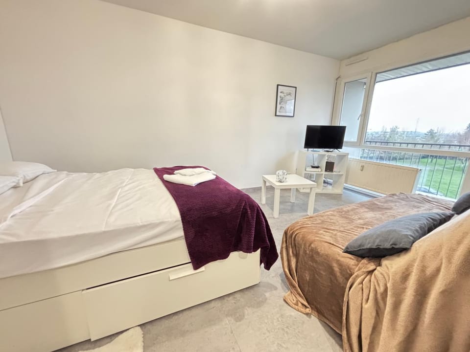 Communal lounge/ TV room, Bed, Photo of the whole room, Seating area, Bedroom, towels