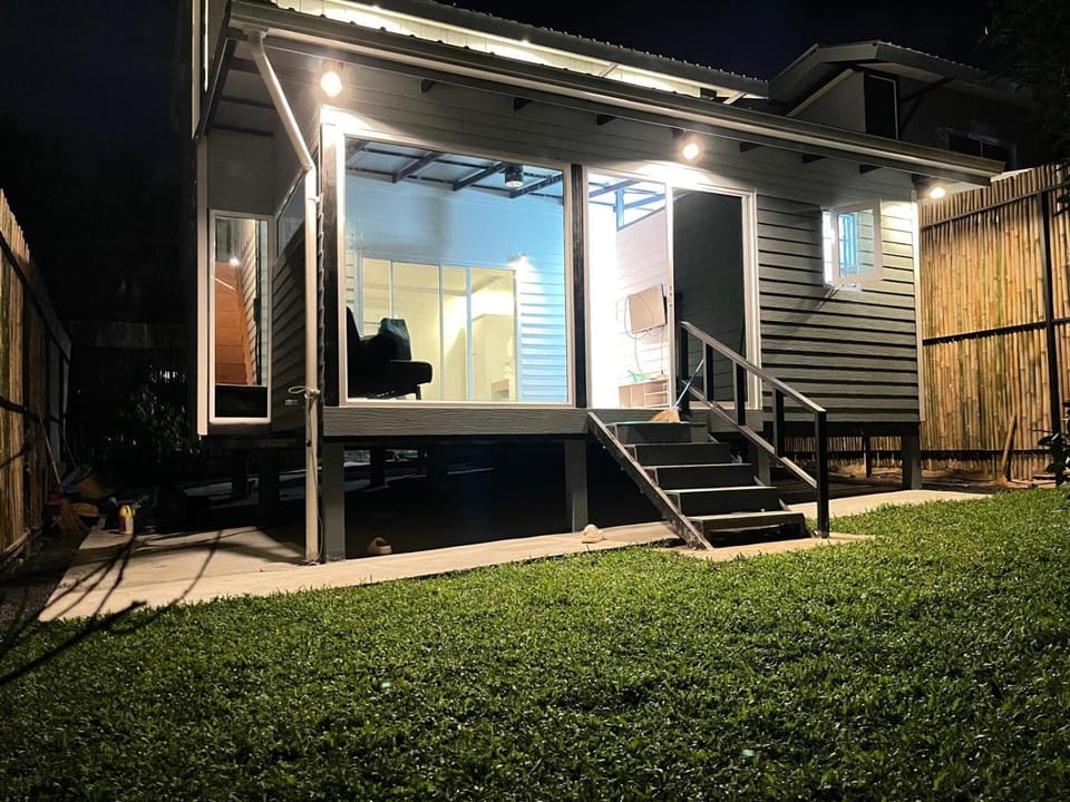 Property building, Patio, Night, Garden view