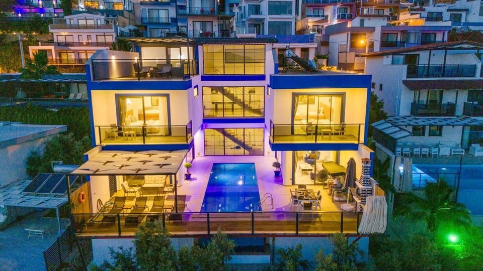 Luxury Sea View Villa with Private Heated Pool & Outdoor Pool in Kalkan Villa in Kalkan Belediyesi