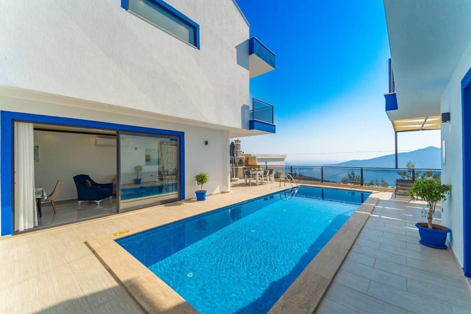 Luxury Sea View Villa with Private Heated Pool & Outdoor Pool in Kalkan Villa in Kalkan Belediyesi