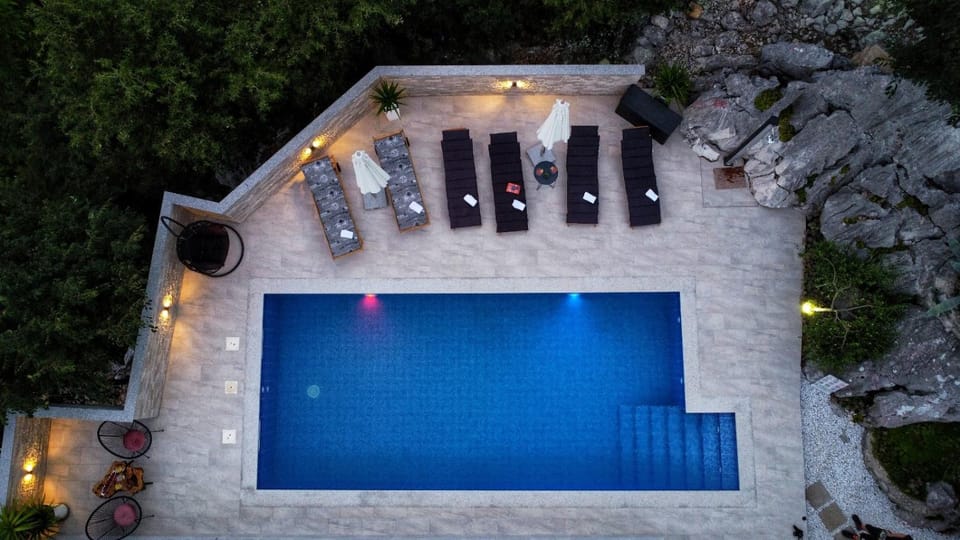 Patio, Natural landscape, Pool view, sunbed
